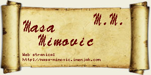Maša Mimović vizit kartica